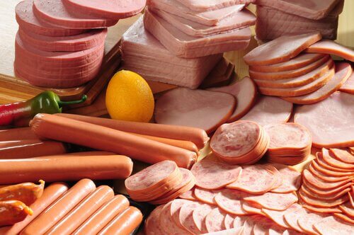 Cured pork products.