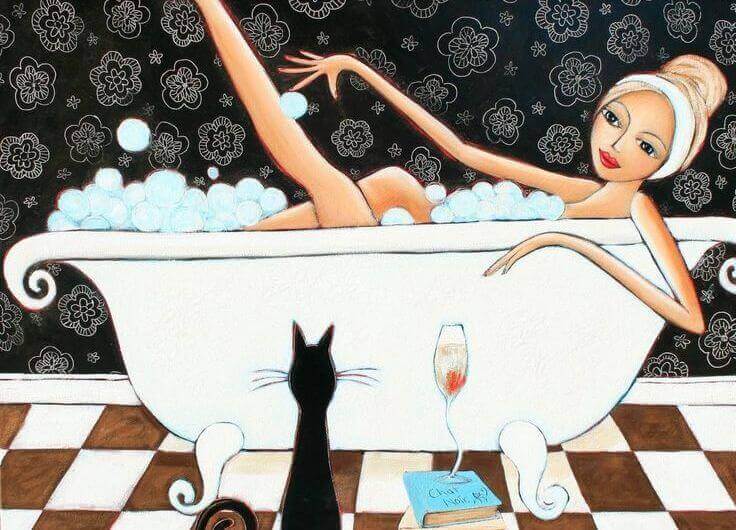 a-woman-enjoying-her-bath-time