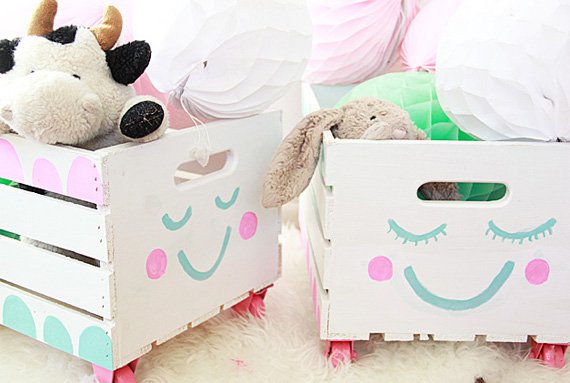 Boxes in child's room