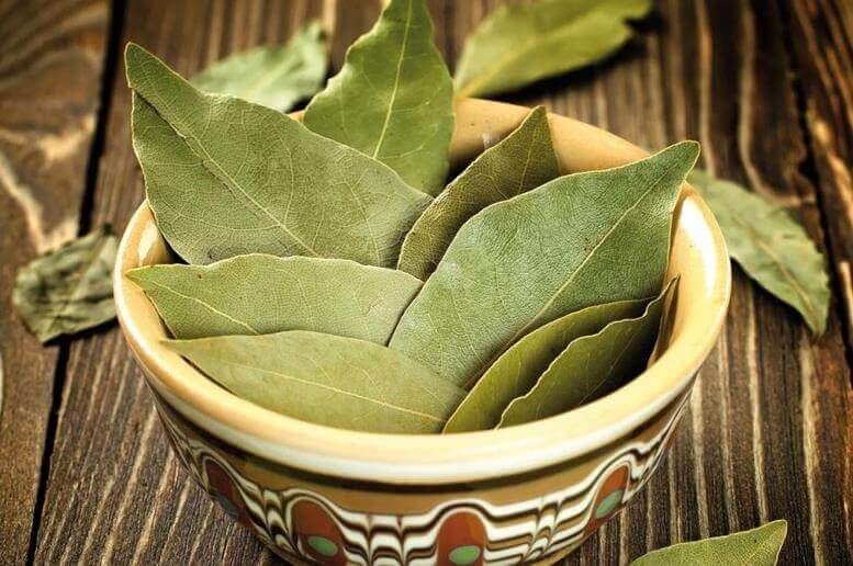 Bay leaves in a bowl