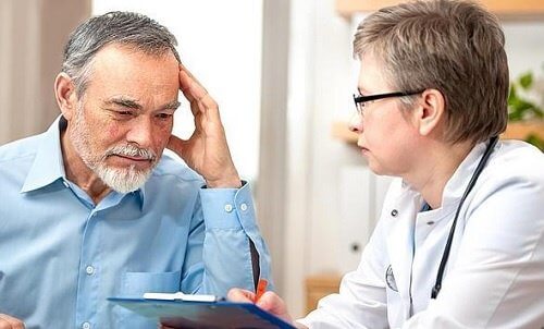 Man being diagnosed with oropharyngeal cancer.