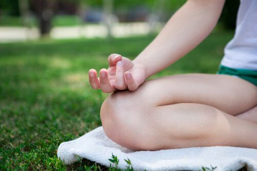 A person meditating