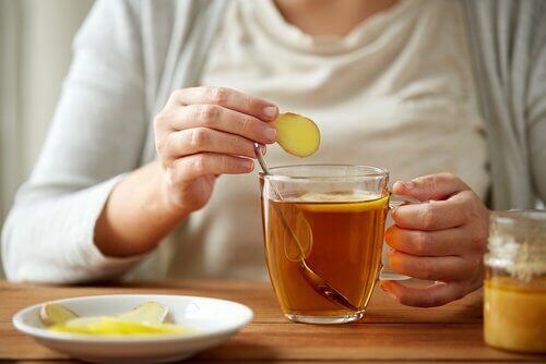A woman making tea.