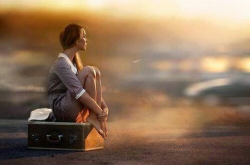 Woman sitting on a bench