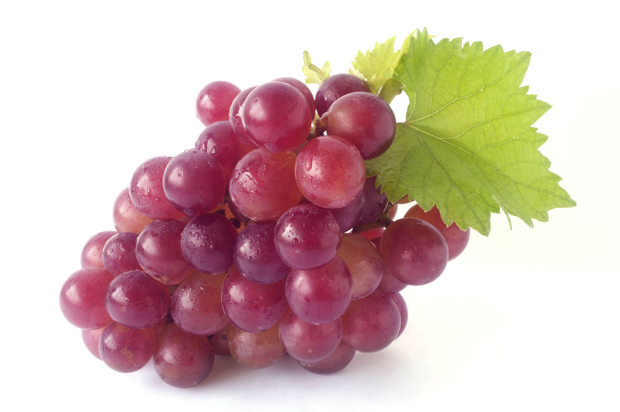 A bunch of red grapes