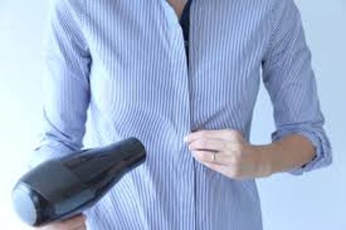 Drying clothes with a hair dryer