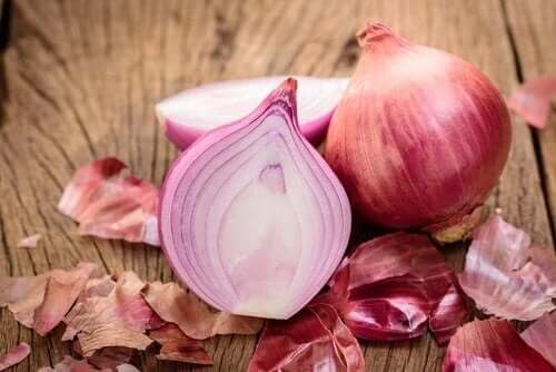 An onion cut in half.