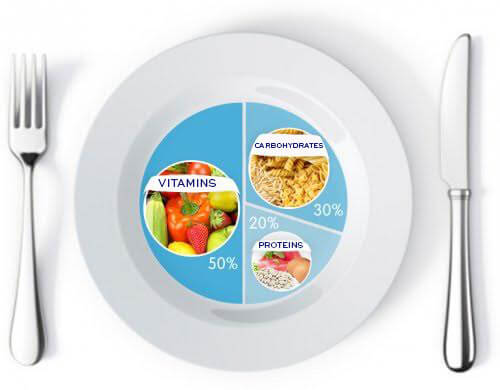 Proportioned Plate For Dieting