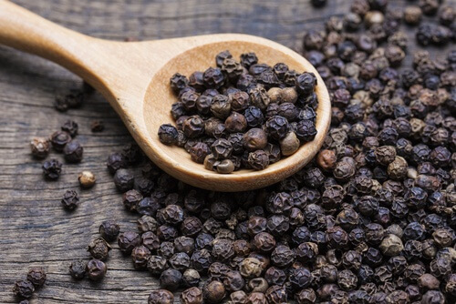 Peppercorns.