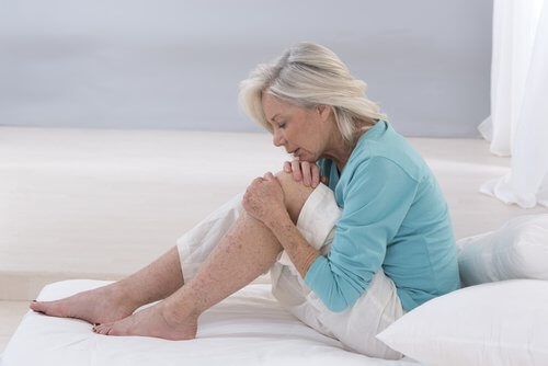 Elderly person with joint pain