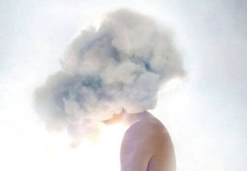 Girl with head in a cloud your subconscious is louder than words