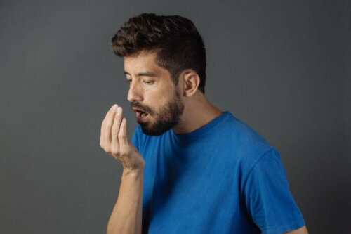 A man with foul breath.