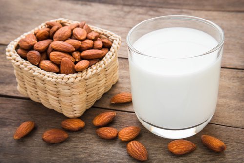Almond milk to get thicker eyebrows