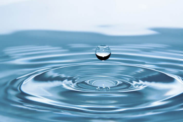 A drop of water falling.