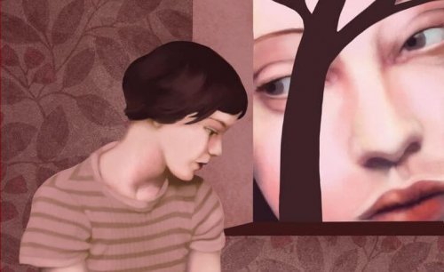 woman looking down