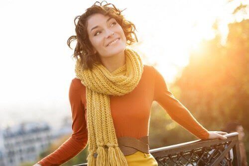 woman being happy and experiencing self-discovery 