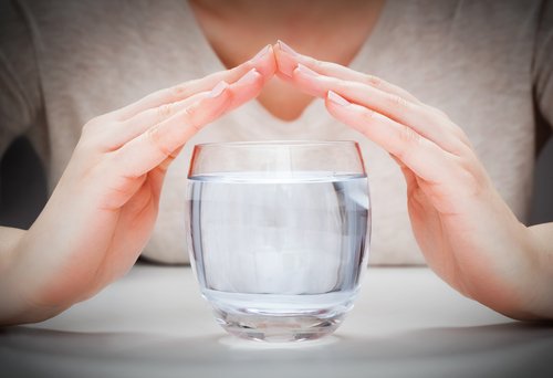 A glass of water