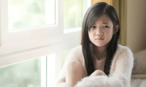 A sad child.