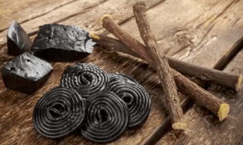 Licorice candy and root.