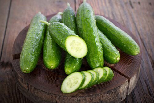 Rosacea cucumbers and slices