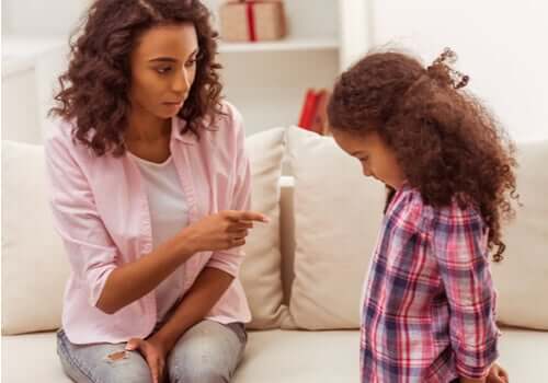 A mother blaming her daughter.