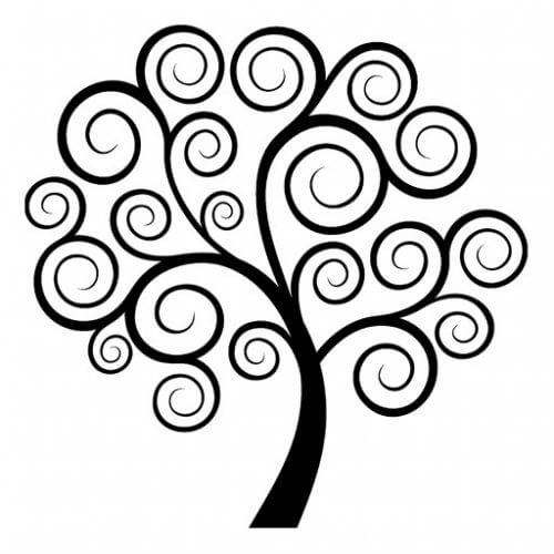 A drawing of a tree.