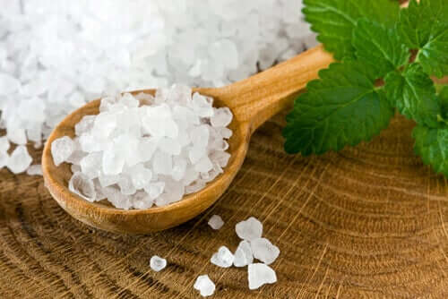 A spoonful of coarse salt.
