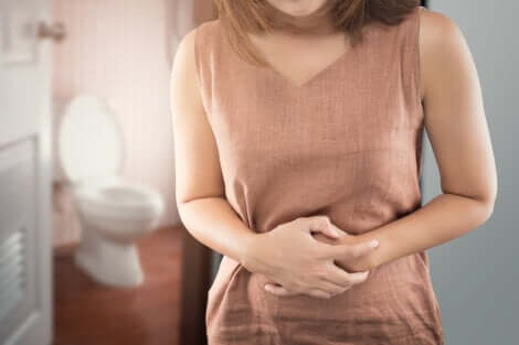 A woman with constipation.