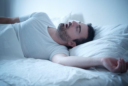 A man sleeping deeply