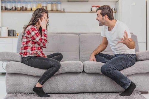 Two people arguing.