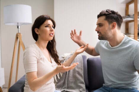 A couple arguing.