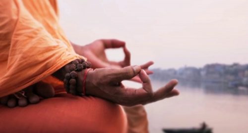 Monk meditating