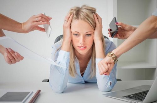 Woman under a lot of stress
