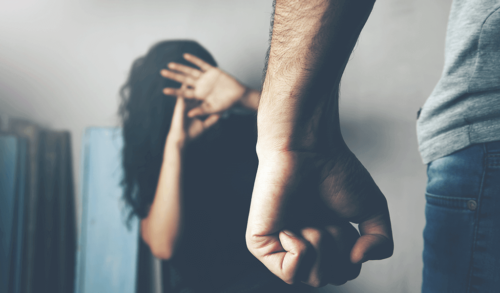 A person scared of another.