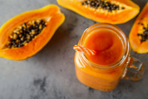 A papaya smoothie.