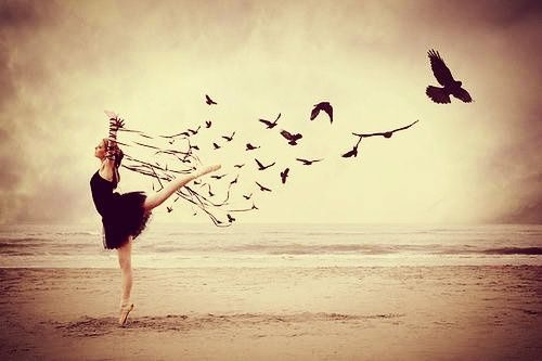Lady dancing on the beach