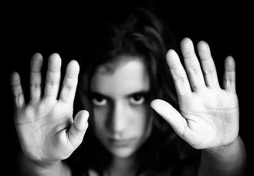 An abused woman.