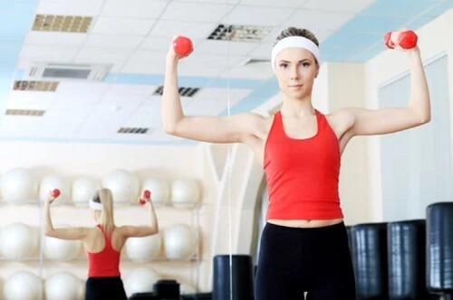 woman working out