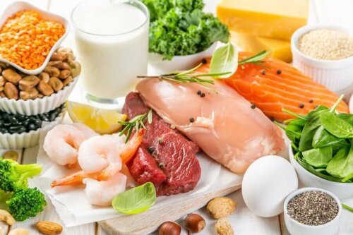 high protein foods on a table