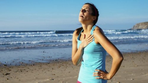 Woman out of breath
