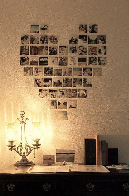 Photographs in a heart shape