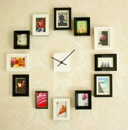 Photographs in a clock