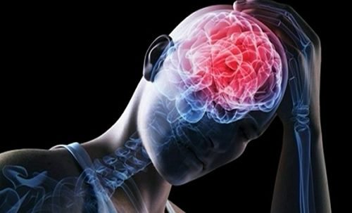A person's skull showing internal pain.