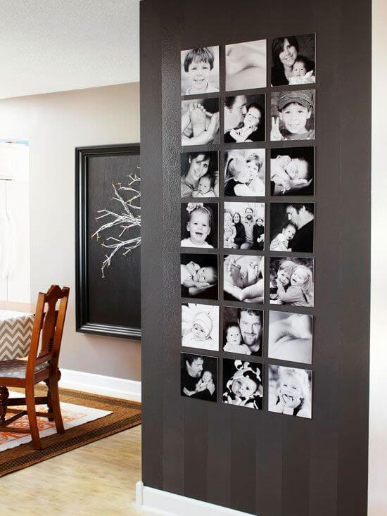Photographs on a wall