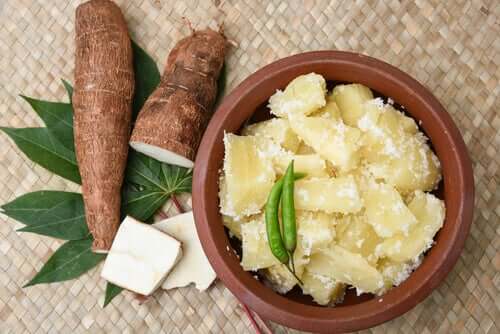 A bow of cooked cassava.