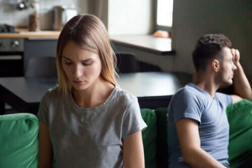 A couple arguing.