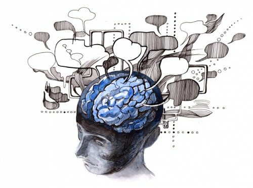 Painting of the brain thinking