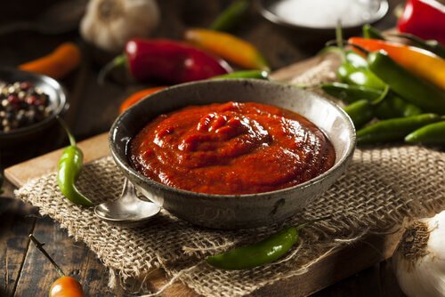 A bowl of spicy sauce that could make your feet sweat excessively