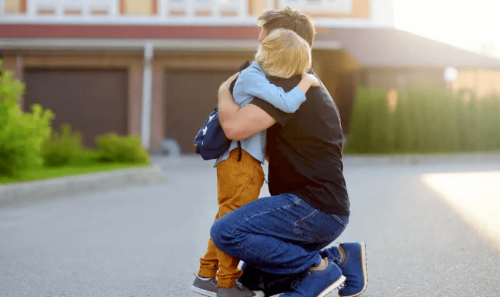 A child feeling protected.