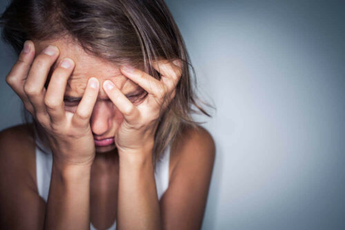 A distressed woman.